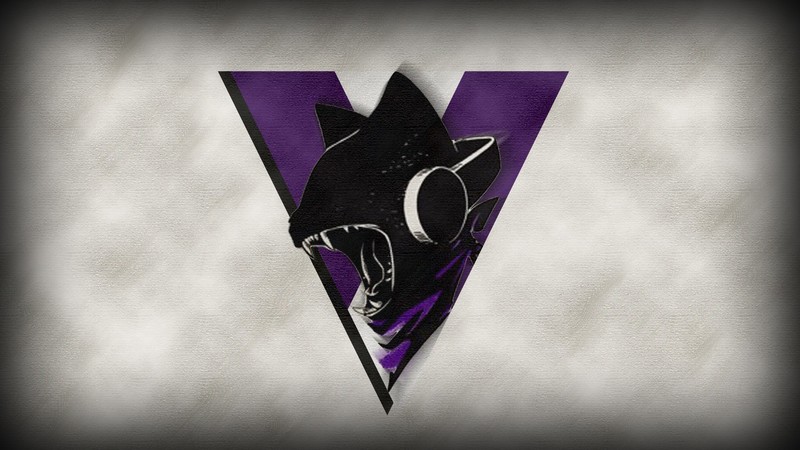 Monstercat, simple, purple, headphones, teeth, simple background