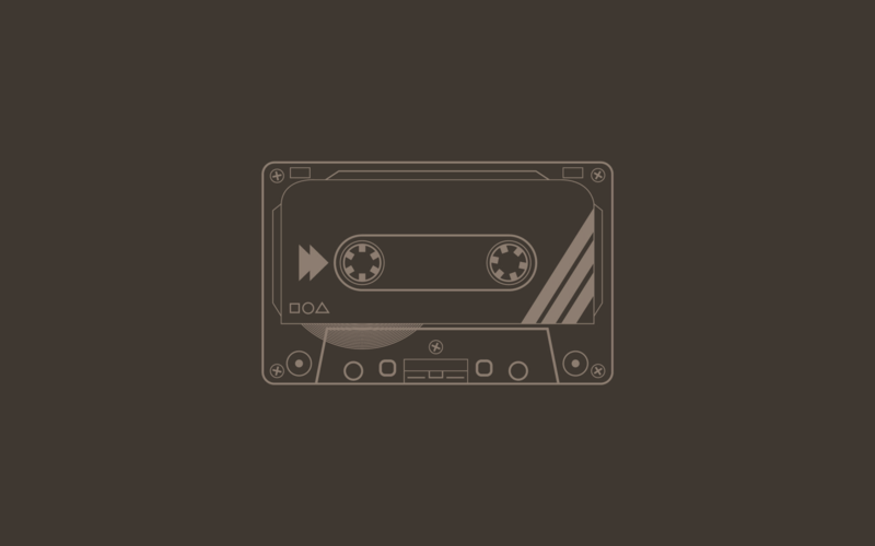 Flatdesign, minimalism, cassette, artwork, tape, brown