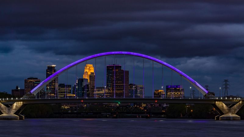 bridge, city, architecture, buildings, river, arch, clouds, 4k