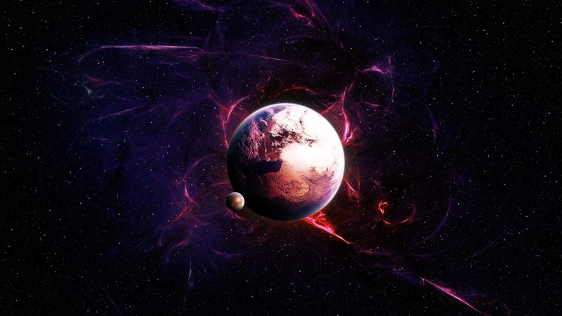 planet, stars, space art, digital art