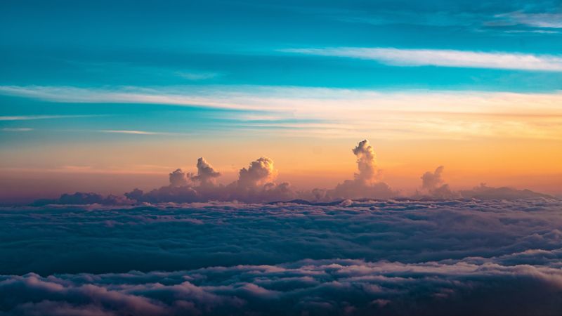 clouds, sky, horizon, height, thick, 4k