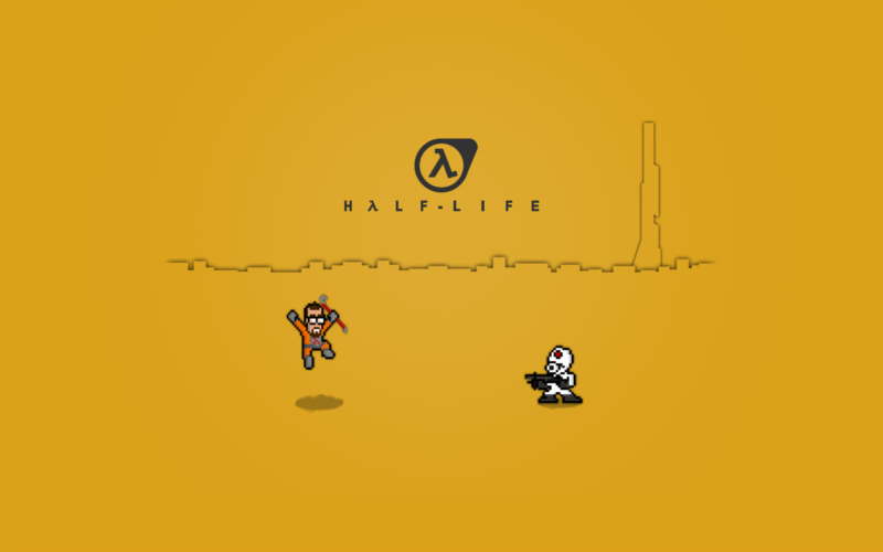 Half-Life, Half-Life 2, Gordon Freeman, Combine, video games, pixelated, Valve, Valve Corporation