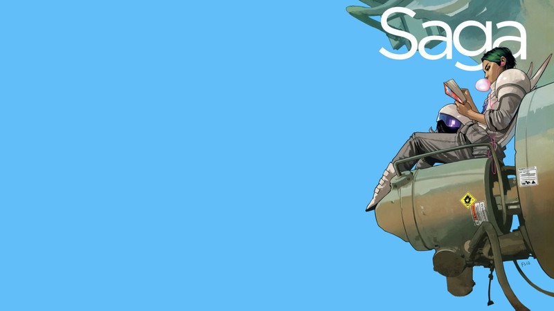 comics, Saga, Alana (Saga), simple background