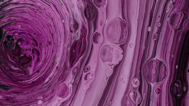 paint, bubbles, purple, liquid, abstraction, 4k