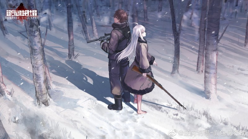 anime, video games, Reverse Collapse: Code Name Bakery, Mosin-Nagant, snow, drawing, Girls Frontline