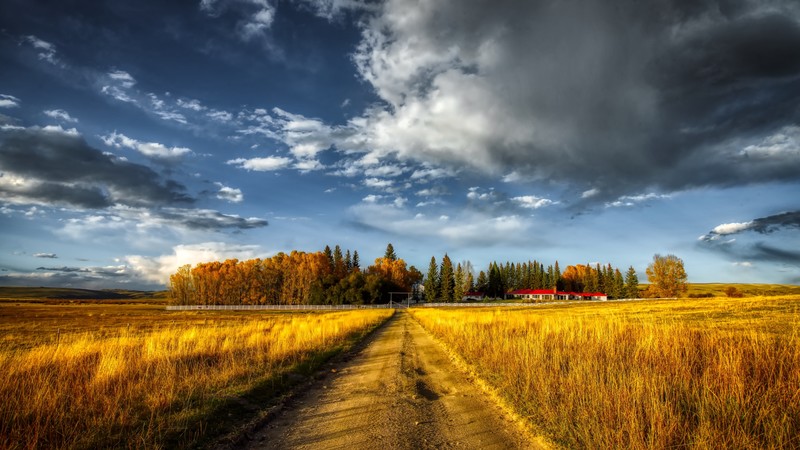 landscape, nature, ranch, sky, clouds, Colorado