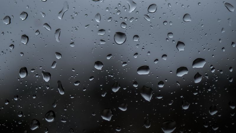 drops, wet, glass, surface, macro, gray, 4k