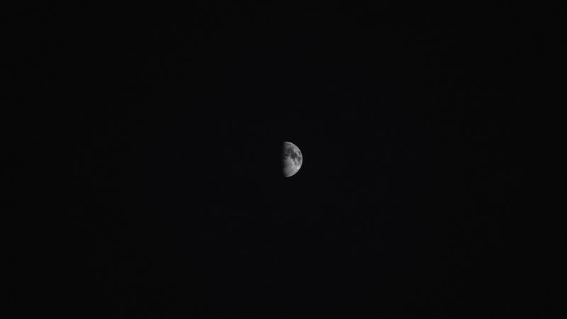 moon, shadow, darkness, night, sky, 4k