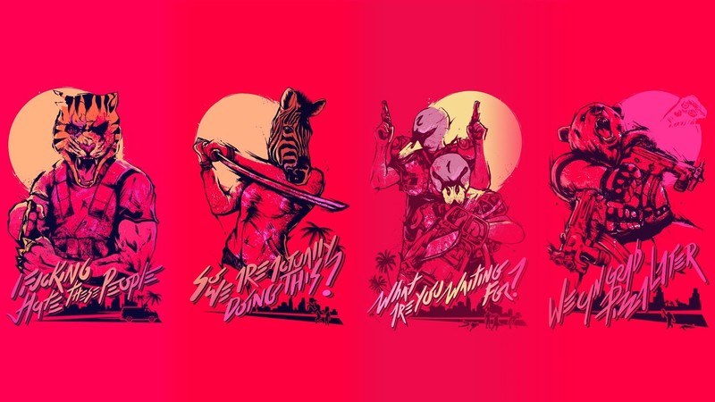 video games, red, Hotline Miami