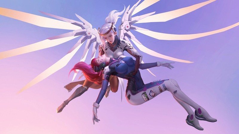 boobs, big boobs, D.Va (Overwatch), Mercy (Overwatch)