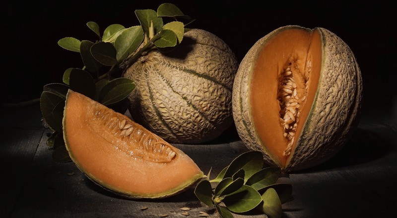 food, fruit, leaves, melons