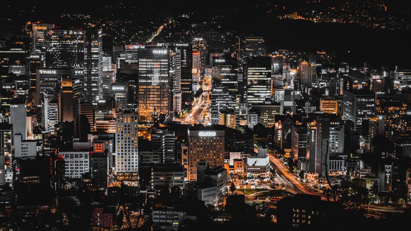 Seoul, city, cityscape, night, lights, Asia