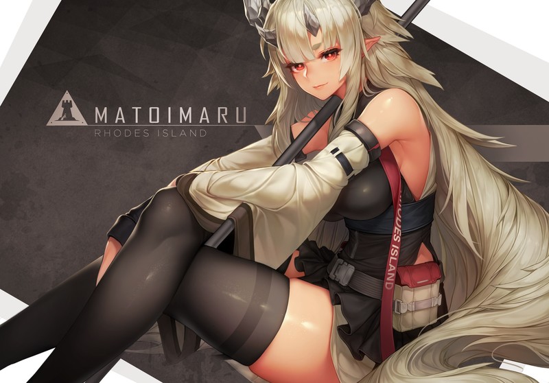 anime girls, red eyes, long hair, Arknights, Matoimaru(Arknights), anime