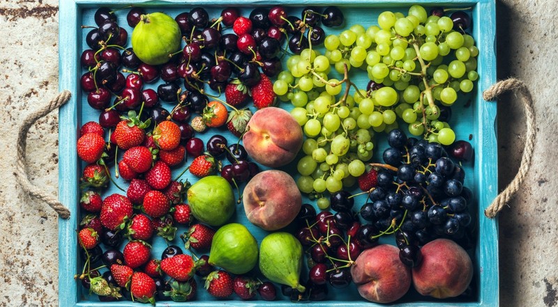 colorful, food, fruit, berries, grapes