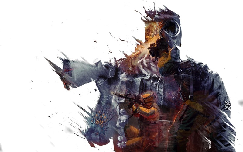 Rainbow 6: Siege, smoke, glitch art