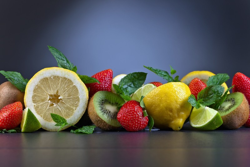 food, fruit, lemons, strawberries, berries