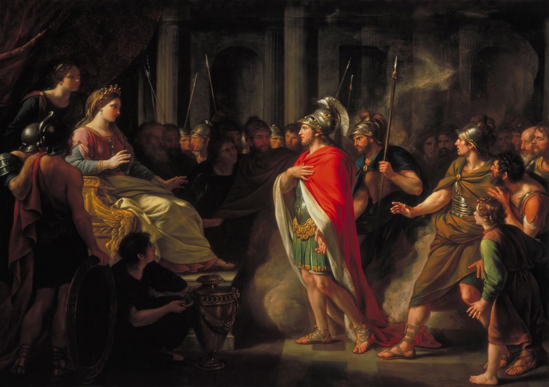 The Meeting of Dido and Aeneas, Nathaniel Dance-Holland, painting, classic art