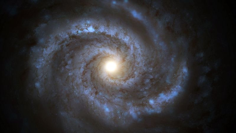 galaxy, spiral, glow, space, universe, 4k