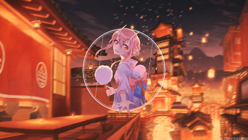 anime, anime girls, festivals, picture-in-picture, Shuna, Tensei Shitara Slime Datta Ken