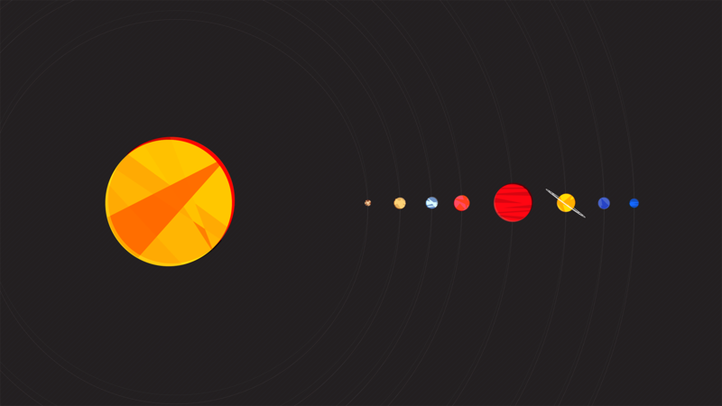 space, Solar System, space art, minimalism