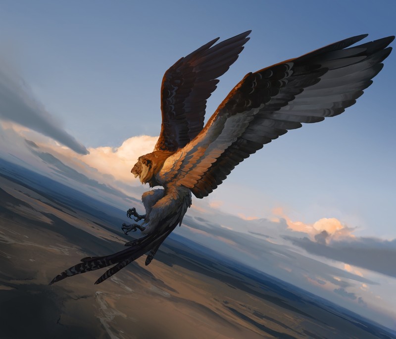 fantasy art, portrait display, magic, Griffins