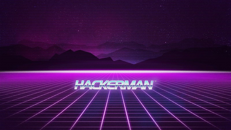 hackerman, Retrowave, vintage, purple, synthwave, Kung Fury