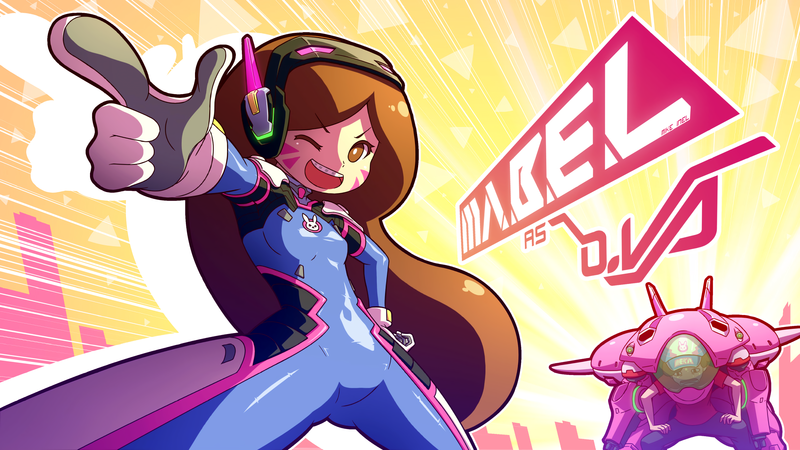 Gravity Falls, animation, Overwatch, crossover, D.Va (Overwatch), video games
