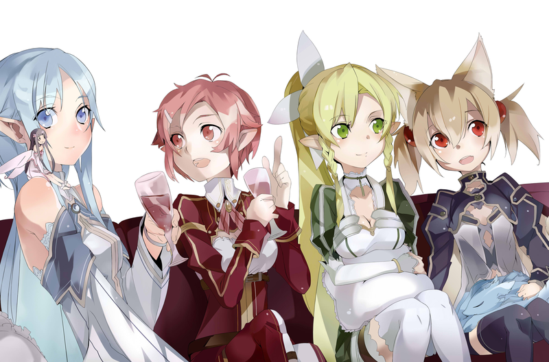 anime, Sword Art Online, anime girls, Asuna (Sword Art Online), Leafa(Sword Art Online)