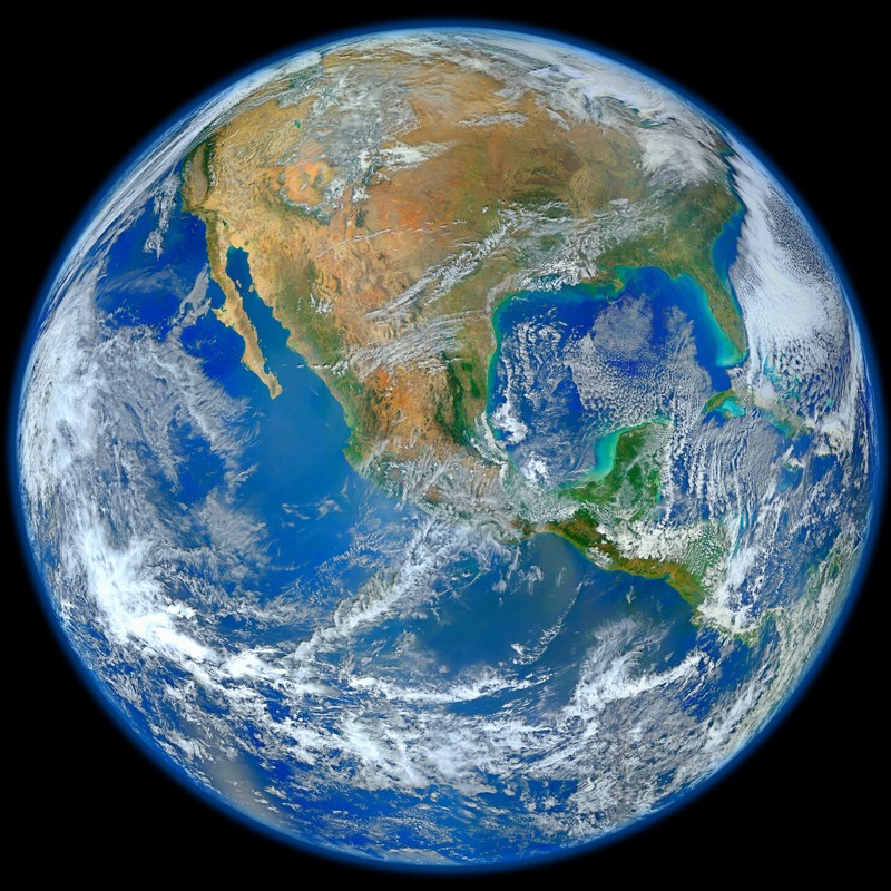 Earth, space, clouds, North America, sea, desert