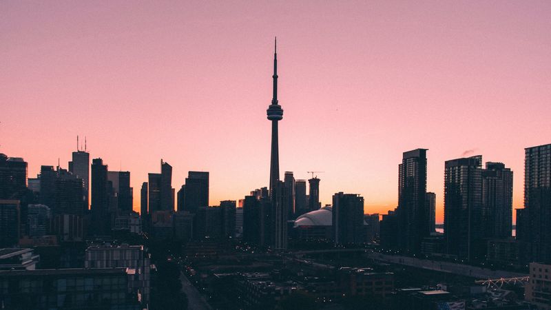 city, aerial view, twilight, architecture, dark, 4k