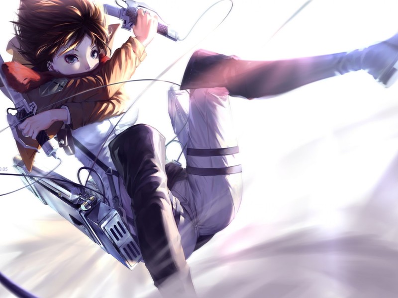 Attack on Titans, Shingeki no Kyojin, anime, Mikasa Ackerman, anime girls, sword, weapon