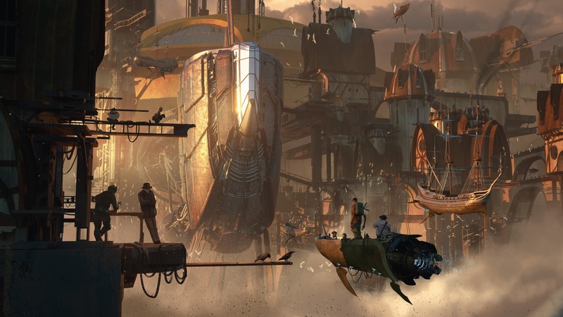artwork, ArtStation, futuristic, vehicle, cityscape