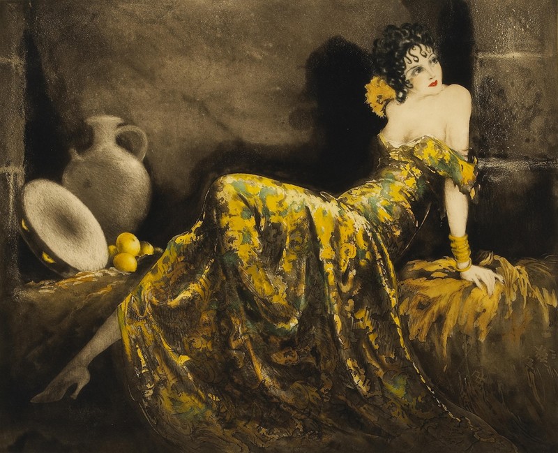 women, dress, artwork, painting, 1939 (Year), Louis Icart