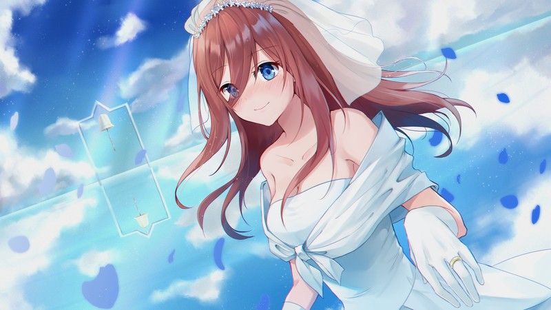 anime, anime girls, wedding dress, 5-toubun no Hanayome