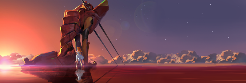 Neon Genesis Evangelion, Asuka Langley Shikinami, anime, EVA Unit 02, wide screen