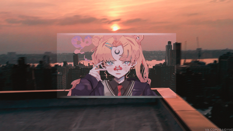 anime, anime girls, picture-in-picture, sunset, Sailor Moon, Tsukino Usagi