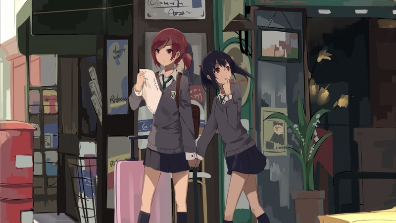 anime, Love Live Series, Nishikino Maki, Yazawa Nico, anime girls