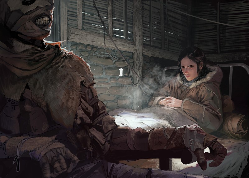 indoors, mummy, horror, women, artwork