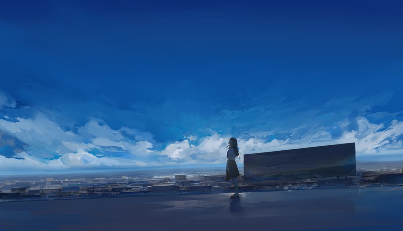 anime, anime girls, original characters, moescape, sky, clouds