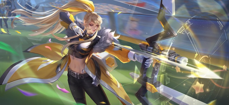 anime, anime girls, blonde, archer, bow, belly