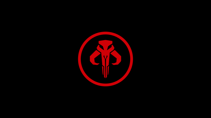 The Mandalorian, symbols, Star Wars, simple background, black background, skull