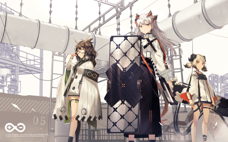 anime, anime girls, digital art, artwork, 2D, portrait, Arknights, saria (arknights), Silence(Arknights), Ifrit(Arknights)