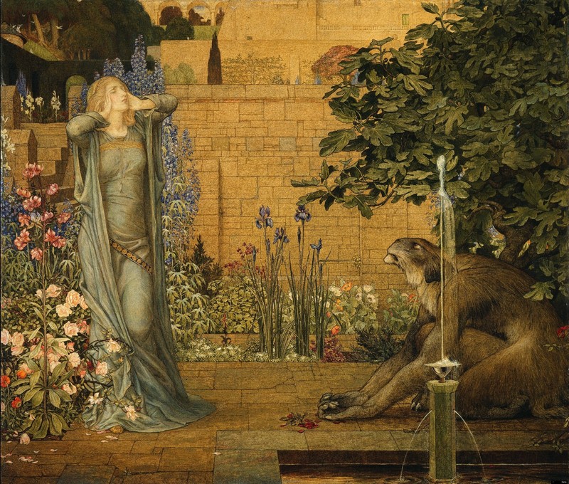 Joseph Edward Southall, 1904 (Year), artwork, painting, Beauty and the Beast