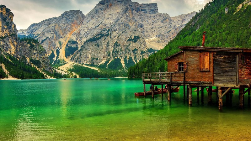 landscape, mountains, lake, forest, nature