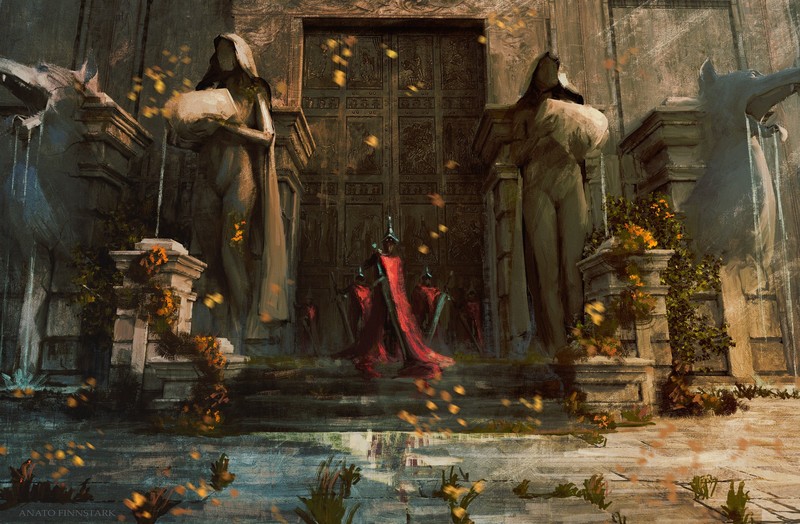 fantasy art, artwork, statue, Anato Finnstark