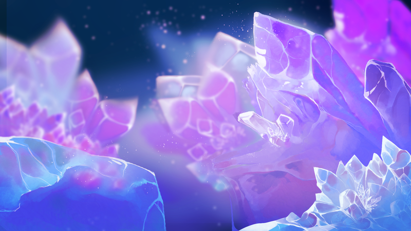 digital art, crystal, pink, purple, blue, blurred