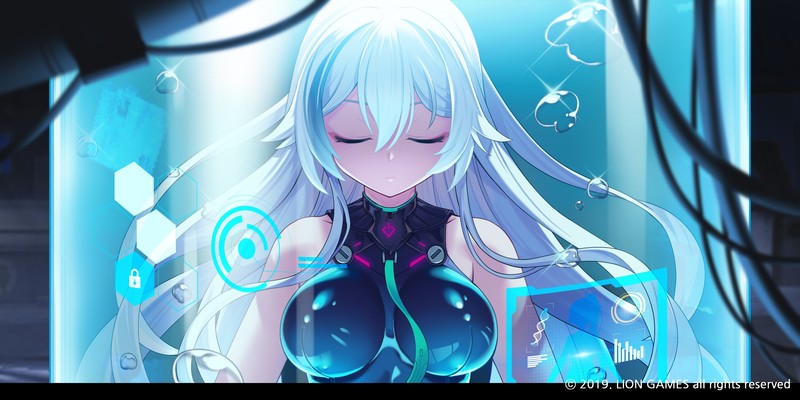 long hair, aqua hair, closed eyes, anime