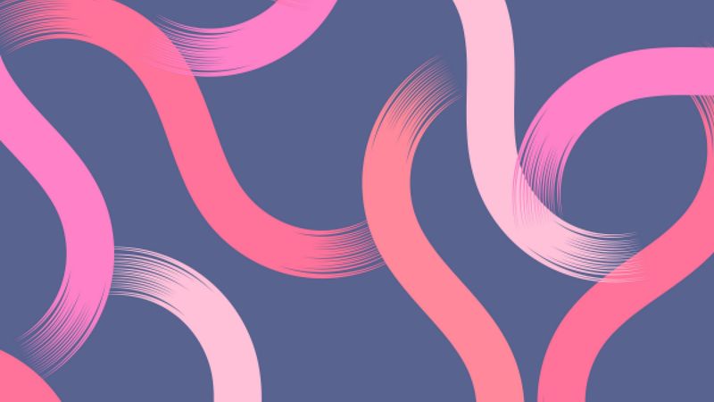 lines, winding, intertwining, brushstrokes, pink, shades, 4k