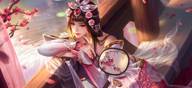 anime, anime girls, fantasy girl, flower in hair