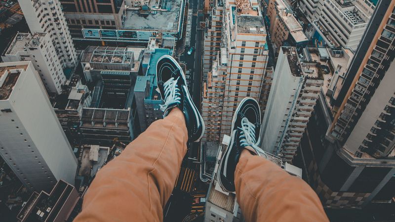 legs, aerial view, overview, roofs, architecture, 4k